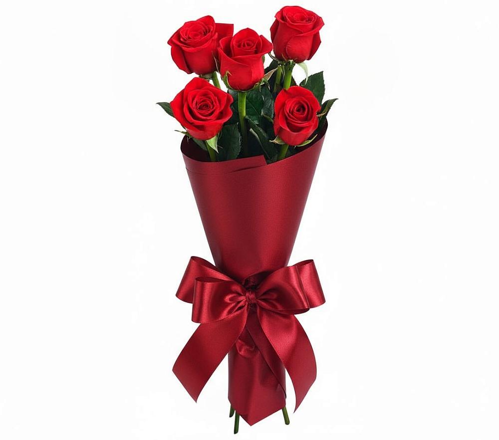Букет 5 Красных роз Эдлесс Лав в Богдановиче Свердловская область