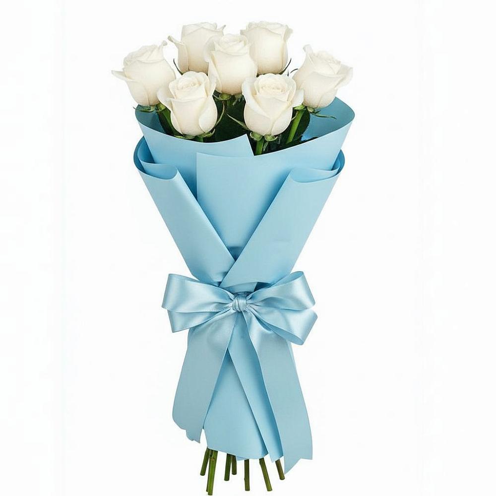 Букет 7 белых роз Проуд в Богдановиче Свердловская область