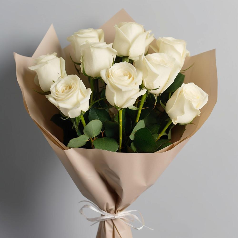 Букет 9 Белых роз Эдлесс Лав в Богдановиче Свердловская область