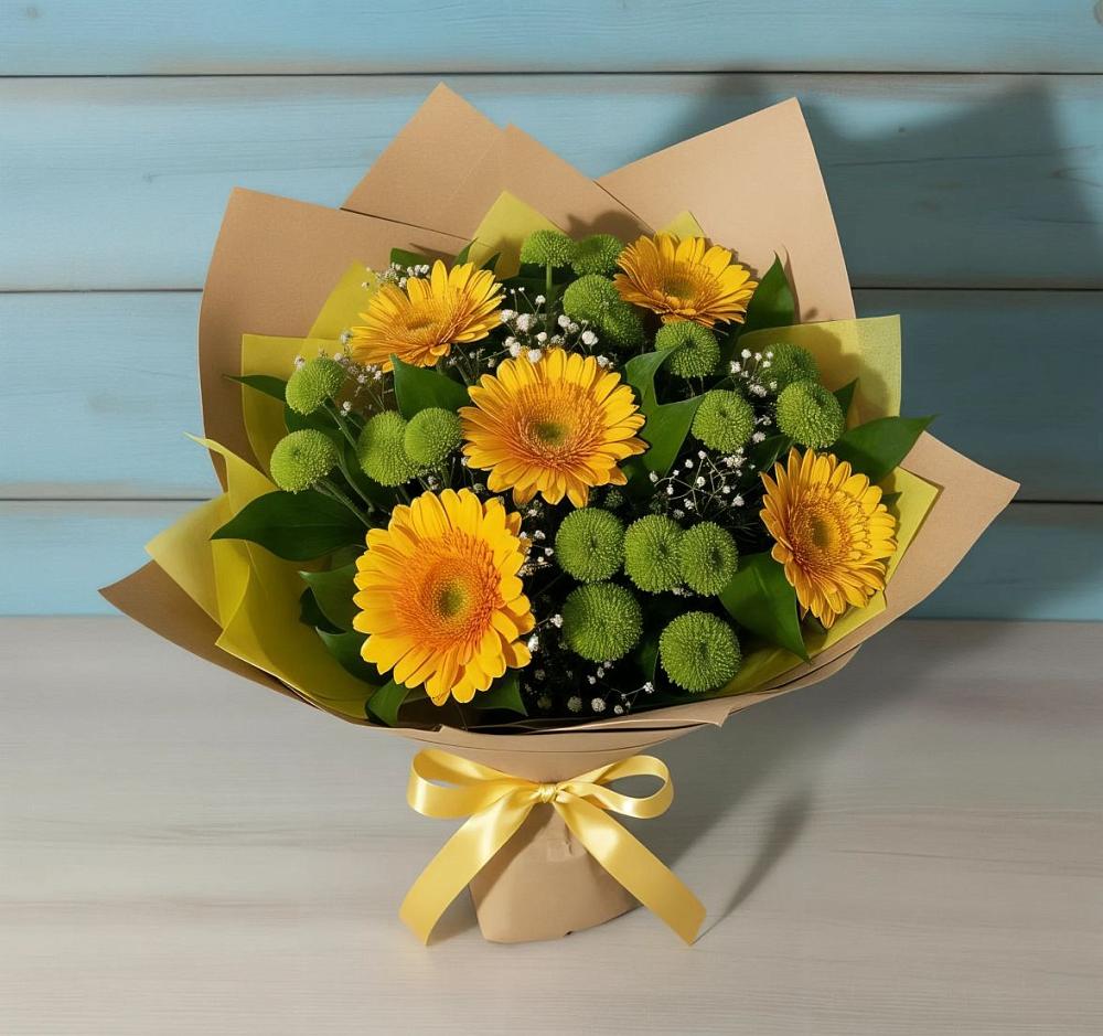 Букет цветов из: Герберы и Хризантемы в Богдановиче Свердловская область
