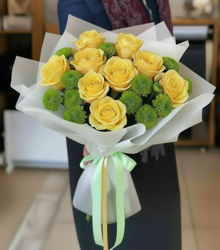 Букет цветов из: Хризантемы и Розы в Богдановиче Свердловская область