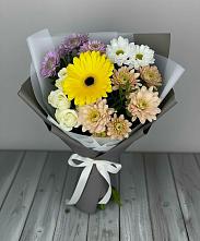 Букет цветов из:  Розы, Герберы и Хризантемы #REPLACE_PRED# Богдановиче Свердловская область