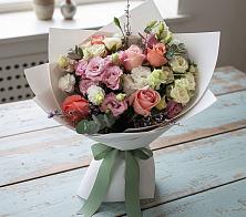 Букет цветов из:  Розы, Лизиантусы и Гвоздики #REPLACE_PRED# Богдановиче Свердловская область