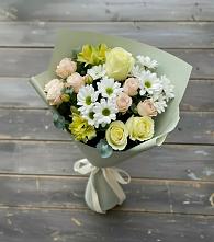 Букет цветов из:  Альстромерии, Розы и Хризантемы в Богдановиче Свердловская область