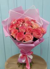 Букет 15 Розовых роз Равель в Богдановиче Свердловская область